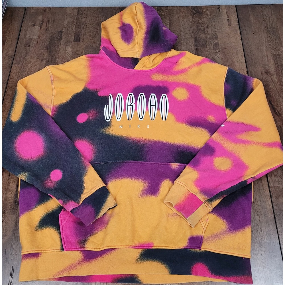 Jordan Flight MVP Tie Dye Fleece Hoodie DV4587-705 Men's Size Large